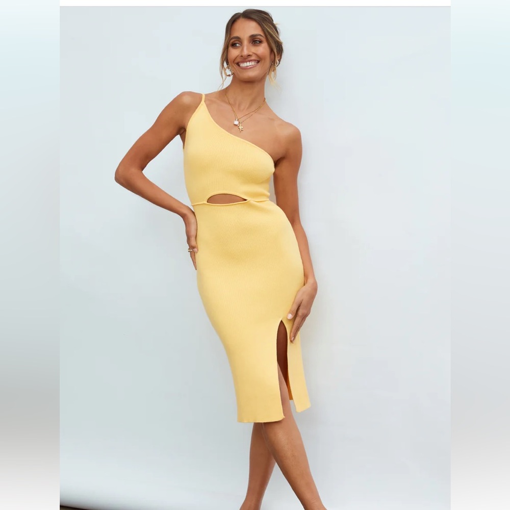 Hello Molly Jade Midi Dress Yellow
